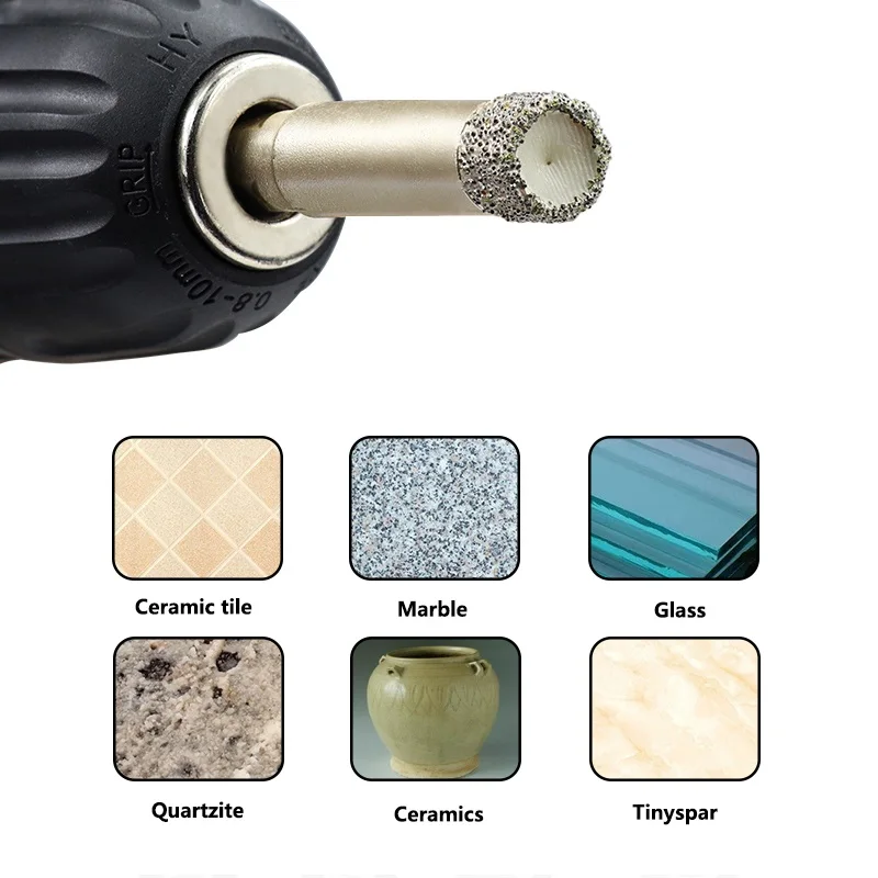 HAMPTON Diamant Bohrer Bit 6/8/10/12/14mm Fliesen Loch Sah Cutter Für Glas marmor Granit Ziegel Fliesen Keramik Beton Bohren – Detail 2