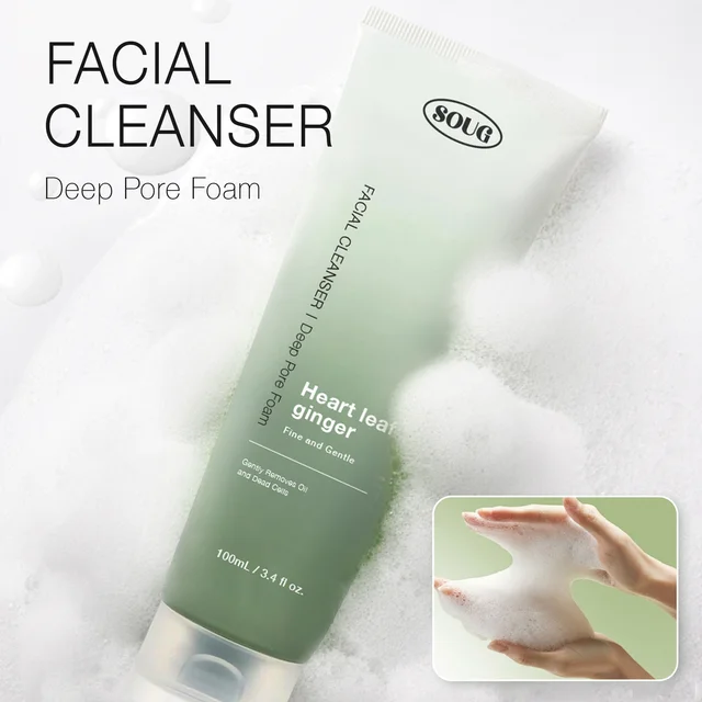 Facial Cleanser Heartleaf Succinic Moisture Cleansing Foam Deep Cleaning Oil Control Pore Soothing Korean Cosmetic Skin Care 6