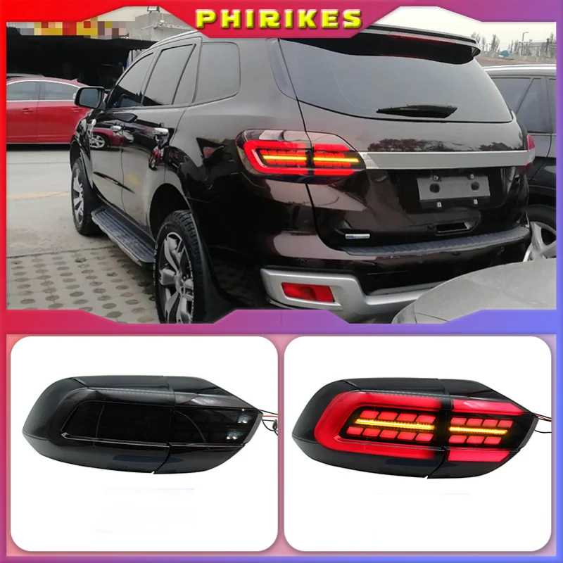 

Car LED Taillights Tail Light For Ford Everest 2016 2017 2018 2019 2020 Back Lamps Brake Light Rear Fog Lights