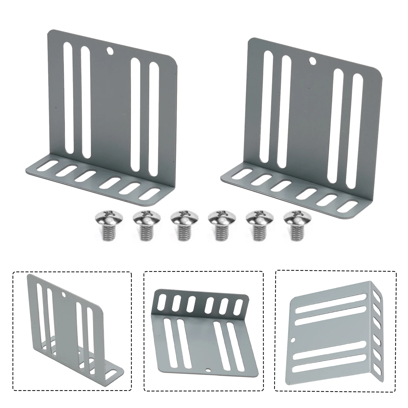 

Installation Kit Car Radio 2 Din Mounting Accessory Universal 70x75x24mm 8 Screws Accessories Holder Support Silver