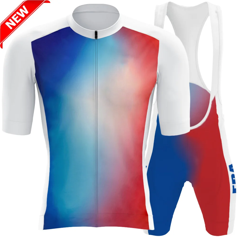 フランス代表チームのサイクリングジャージセット,男性用,ロードバイク