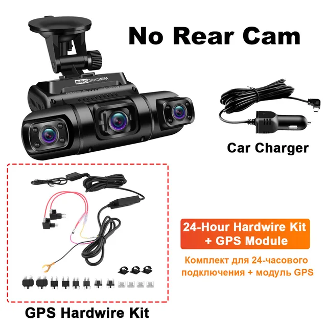 4 Channel 1080p+1080p+1080p+1080p Wifi Gps Car Dvr Dual Lens 8 Infrared  Light Night Vision 3 Lens 170 Degree Dash Cam Car Camera - Dvr/dash Camera  - AliExpress