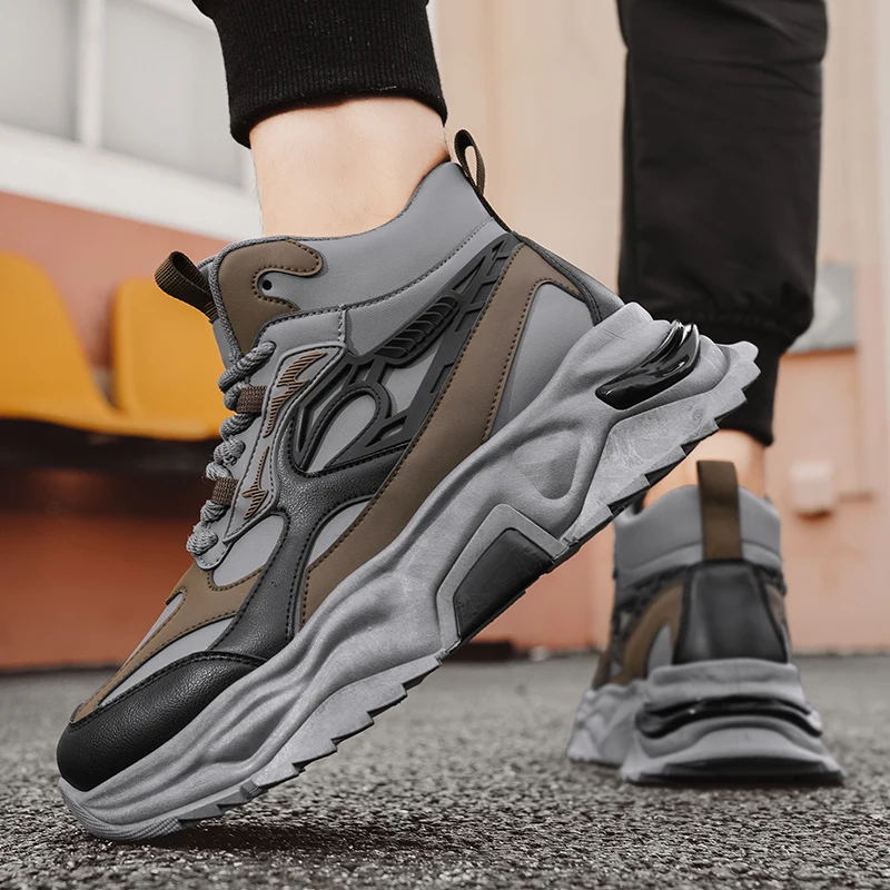 Herren High Top Ankle Boots Für Komfort Mode Sneaker Freizeitschuhe_voghion.com
