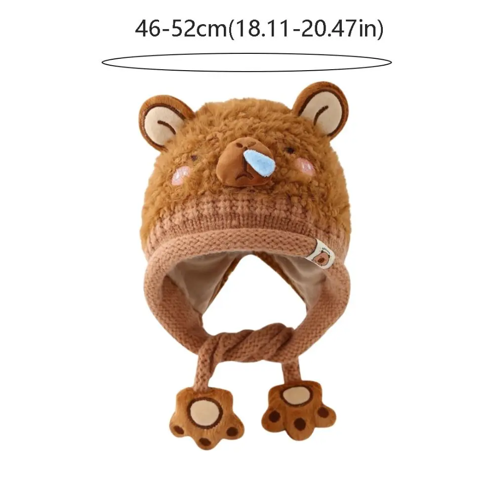 Warm Toddler's Knitted Hat Thickened Coldproof Baby Ear Protection Cap Breathable Soft Capybara Beanie Caps Cold Weather Wear