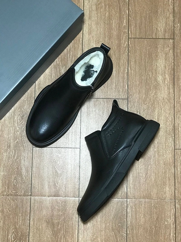 Dave&Di Nordic Fashion Men's High-Quality Leather  Boots Men's Plush Ankle Minus 40 Degree Leather Shoes Man