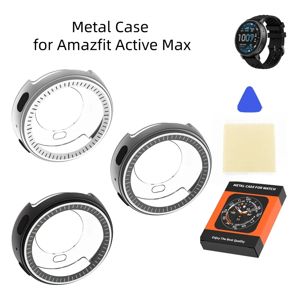 Amazfit Active Max 스마트워치용 금속 보호 케이스 충격 방지 컴팩트하고 미니멀한 디자인
