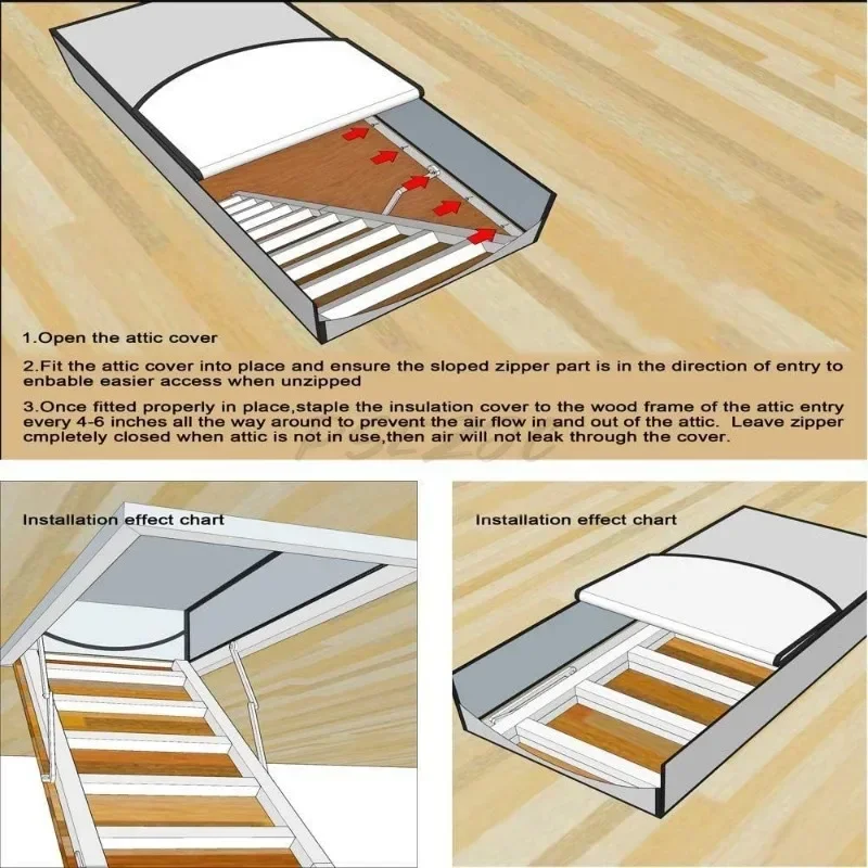 Attic Tent Insulation Cover Aluminum Foil Cover 54x25x11 Inch Waterproof Foldable Dust Insulation Tool