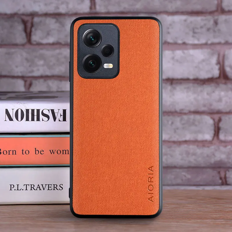 Luxury Textile Leather Soft Case for Xiaomi Redmi Note 12 Pro Plus Turbo