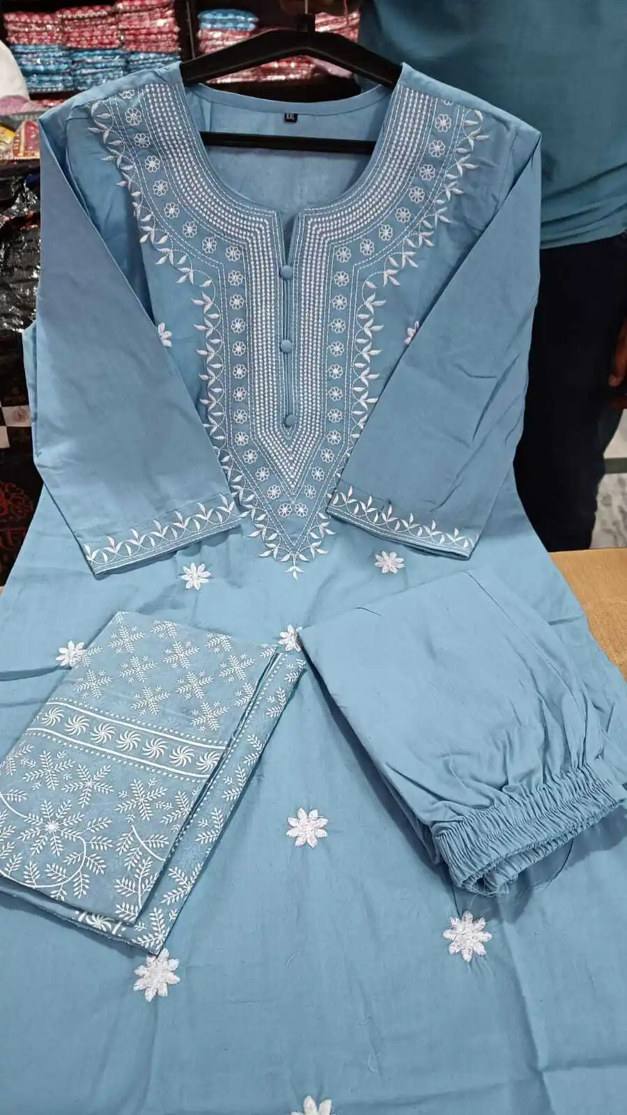 Women Blue Kurti Pant Sets Festival /Wedding Wear Palazzo Kurta Set Readymade