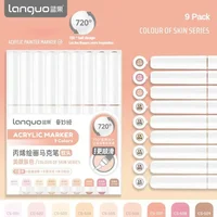 126/9 Colors Direct Liquid Colors Acrylic Paint Pens Brush Marker Pen for Rock Painting Stone DIY Art Supplies Stationery