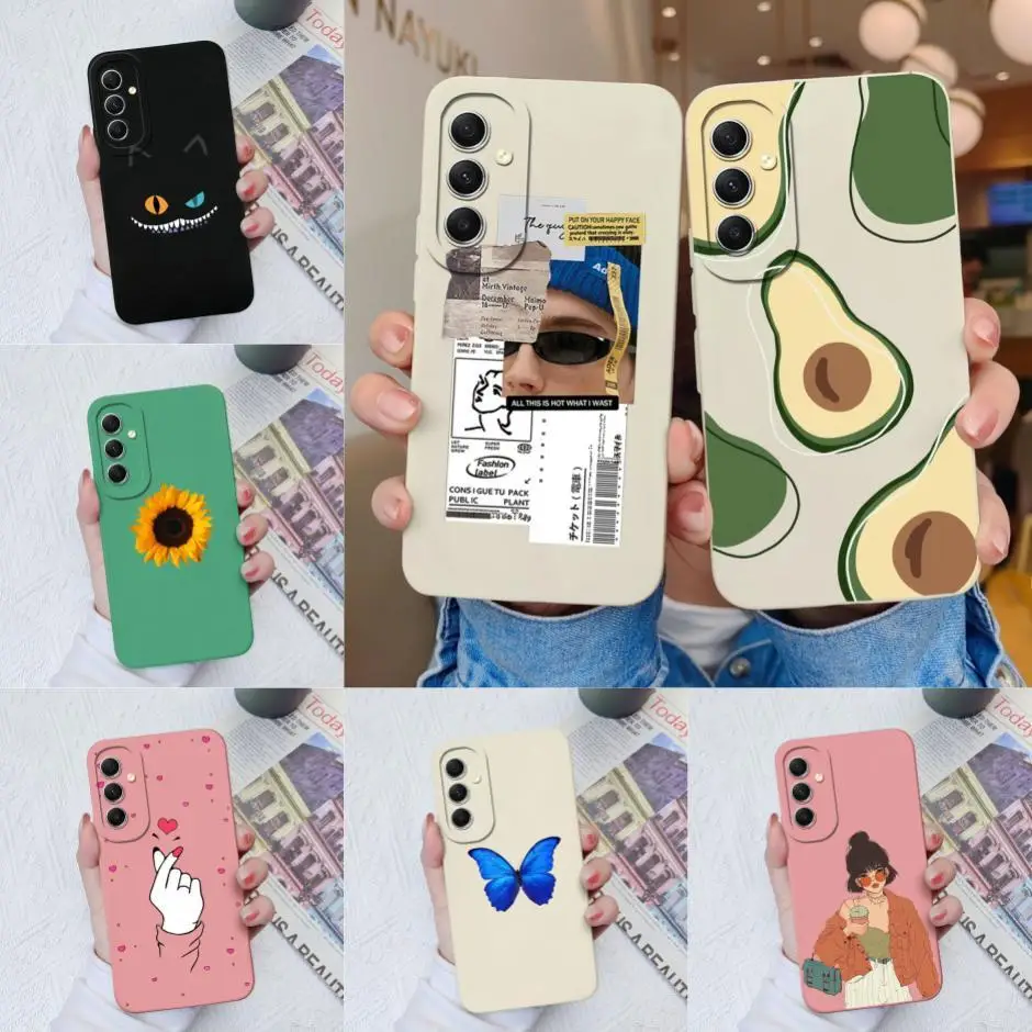 Per Samsung Galaxy A34 5G Custodia In Silicone Morbido Opaco Per Samsung A 34 5G Nuovo Design Simpatici Cartoni Animati Di Avocado Fundas Ultrasottili