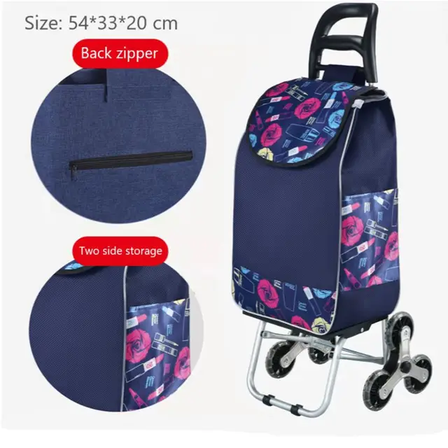 Összecsukható Szállítás Trolly Kis Húzó Háztartási Vásárlás Hegymászó Épület Hordozható Öreg Ember Húzza Rúd Sofőr Kocsi - Image 4