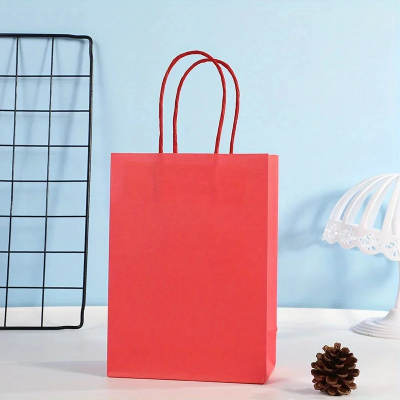 Gift Bags for Halloween Party Recyclable Bags for Christmas Wedding Birthday Kraft Paper Shopping Grocery 10PCS party gift bags