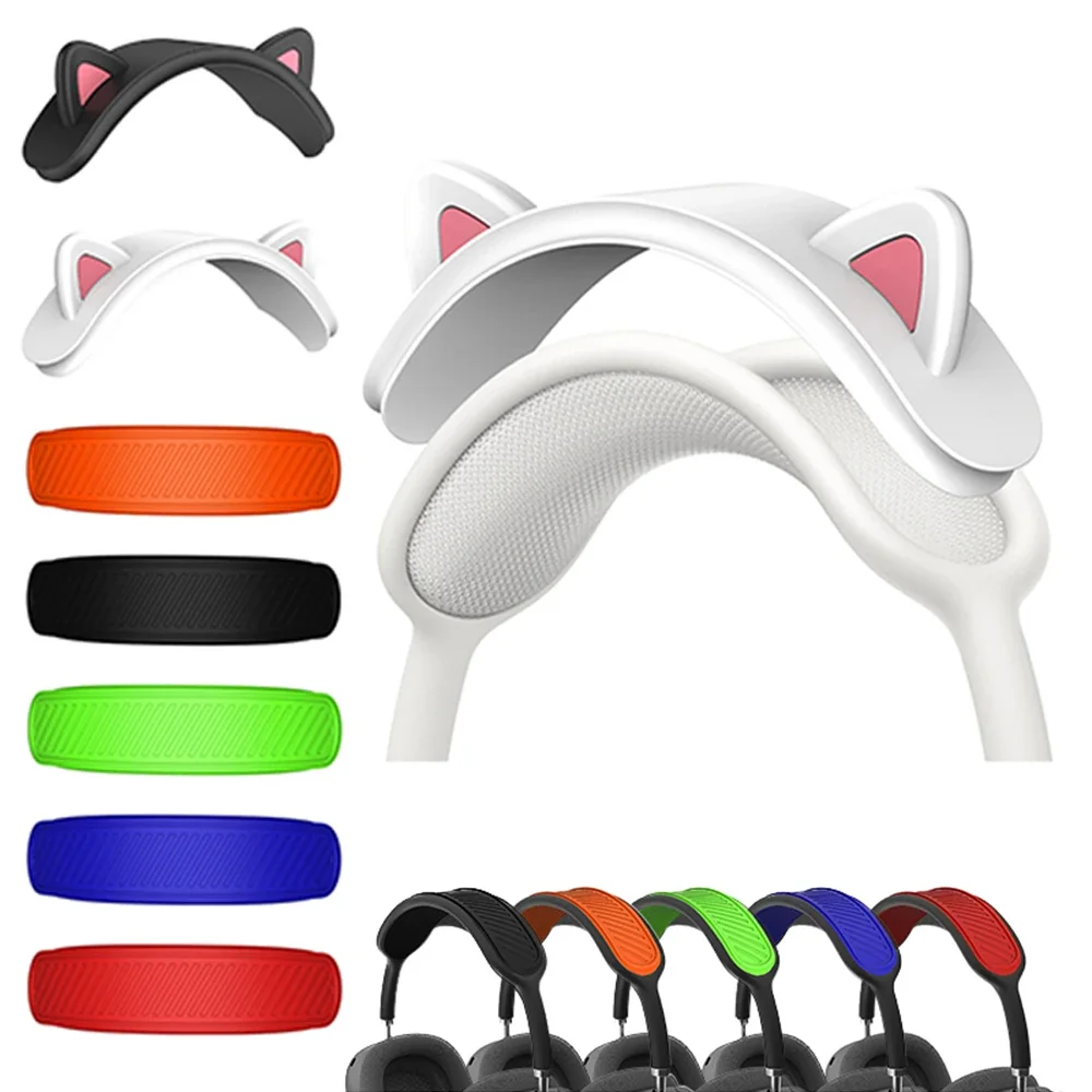

Headband Cover for Apple AirPods Max, Cat Ears Silicone Headphone Headband Protectors/Comfort Cushion/Top Pad Protector Sleeve