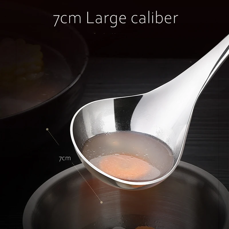 LFGB Certificate 304 Stainless Steel Serving Spoon 205mm Length 70mm Width Soup Ladle for Family Dinning Cutlery Tableware