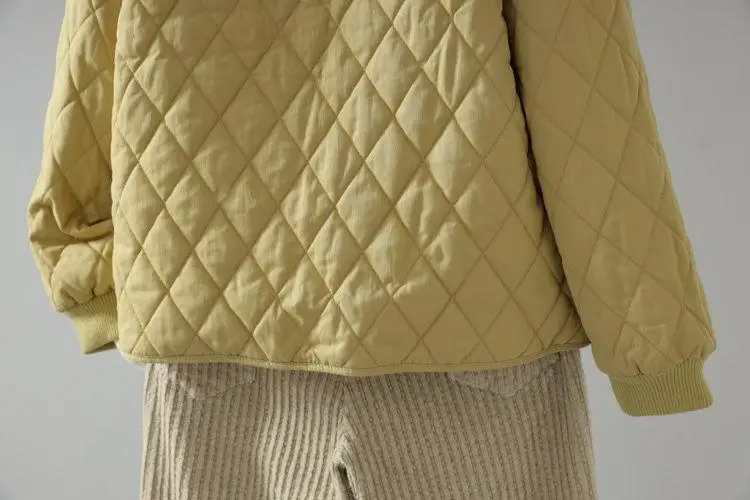 Taste Taschen Solide Langarm Parkas Elegante Mode Harajuku Weibliche Kleidung Lose Beiläufige Schweiß Alle Spiel Stepp Oberbekleidung – Detail 20