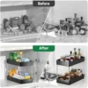 1/2 Pcs Under Sink Storage Organizer 2 Tier Drawer Multipurpose Rack Cabinet Under Sink Storage Rack Bathroom Kitchen Organizer 5