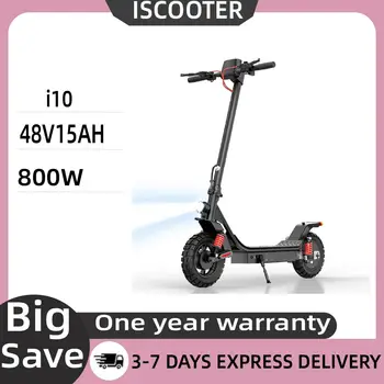 Monopattino Elettrico ISCOOTER I10Pro per Adulti, Motore 800W, Batteria 48V15AH, Pneumatici da 10 Pollici, E-Scooter per Pendolari Urbani