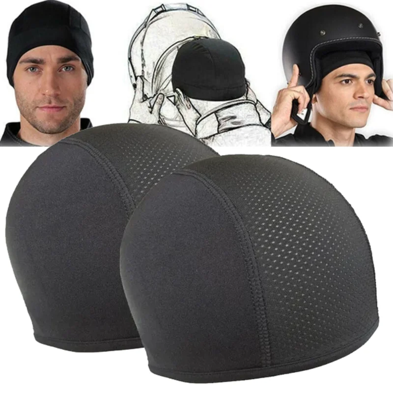 

Quick Dry Cycling Caps Motorcycle Helmet Inner Liner Beanie Caps Black Sports Running Moisture Wicking Cooling Outdoor Sport Hat