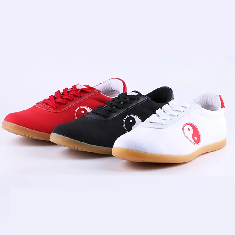 

AW01 EU35-45 black red white canvas gymnastics Outdooring KungFu TaiChi training shoes for men women