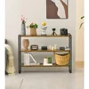 3-Tier Rustic Wood and Metal Industrial Bookcase - 40in, For Home Office, Bedroom, Kitchen, Bathroom Bookshelf 6