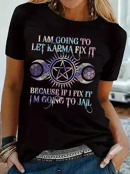 Graphic Print T-shirt, Short Sleeve Crew Neck Casual Top For Summer & Spring, Women's Clothing 1