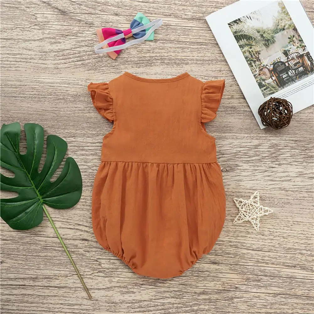 

Baby Jumpsuits Casual Fly Sleeve Unisex Unisex Baby Fly Sleeve Romper for Birthday Party