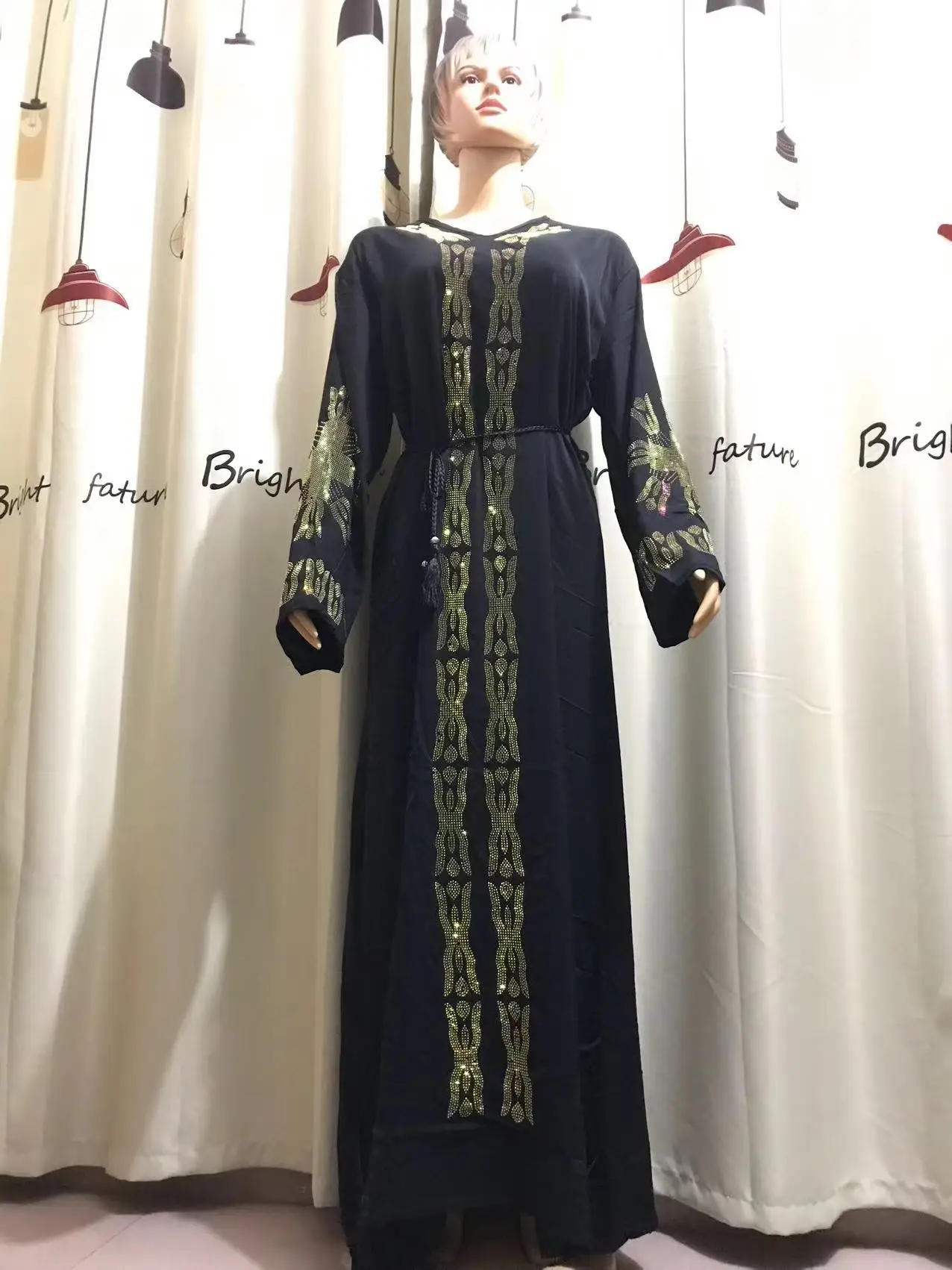 new-Loose-fashion-Dubai-abaya-Muslim-women-s-dress-Waist-rope-hot ...