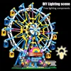 ZKZC City Friends MOC Rotating Ferris Wheel Building Blocks Electric Bricks with Light Toys for Children Christmas Gifts 6