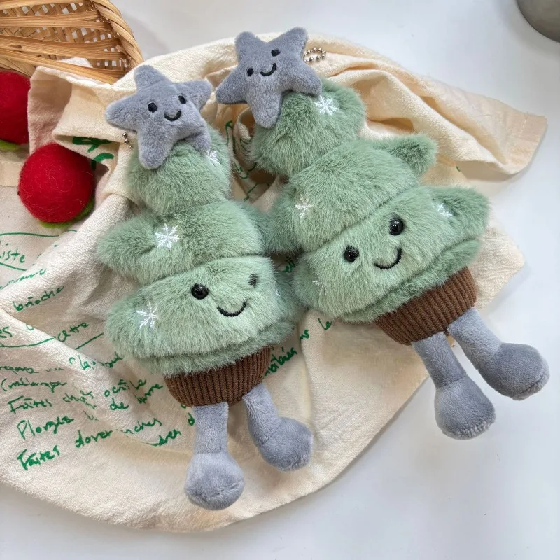 Cute Star Christmas Tree Plush Toy - Adorable Peace Night Doll Keychain, Decorative Bag Charm, Perfect Home Gift for Holidays