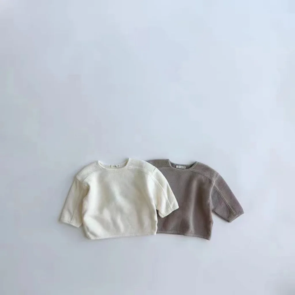 Autumn New Baby Long Sleeve T Shirts Solid Infant O-neck Tops Toddler Girl Tee Infant Boy Cotton T Shirts Kids Casual Clothes
