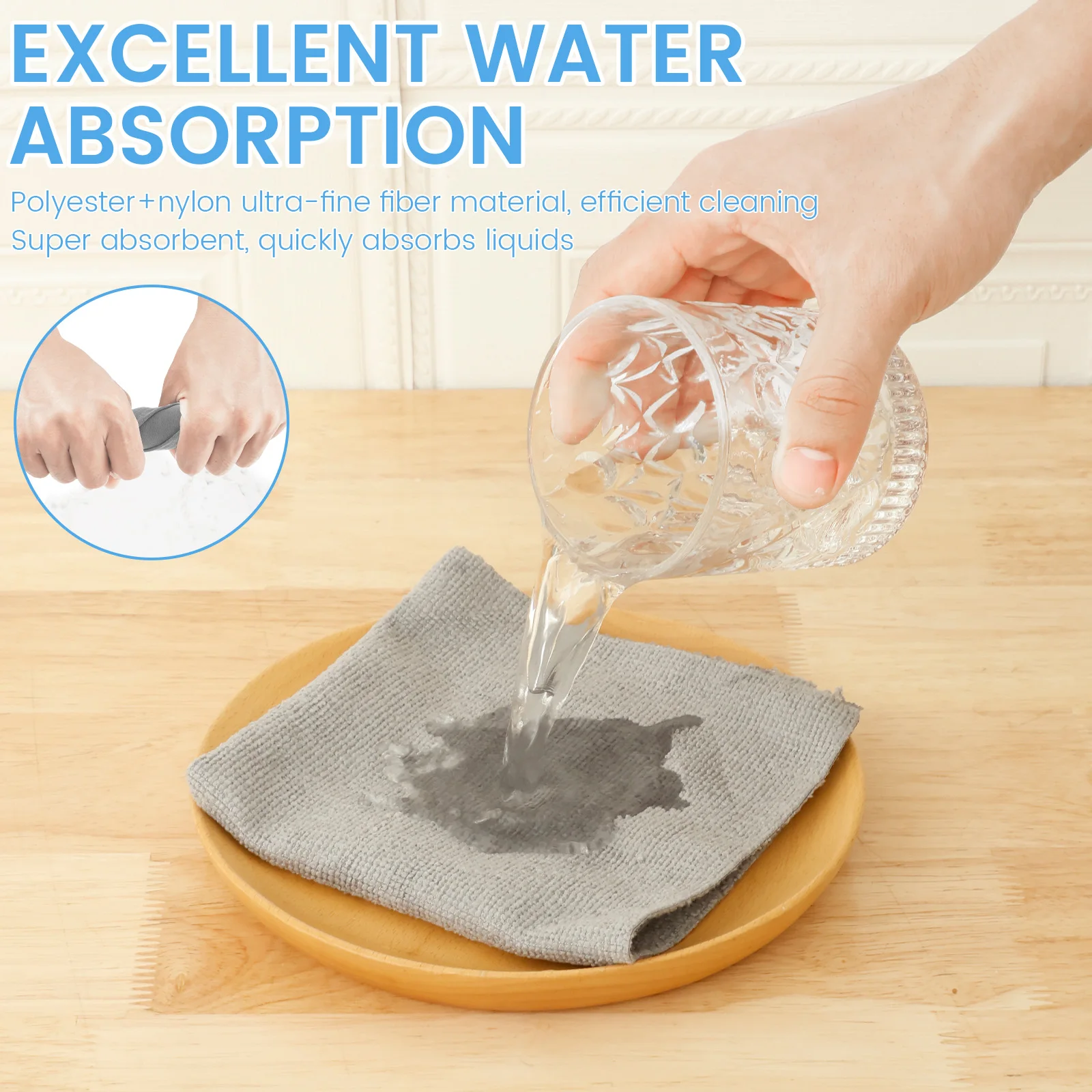 Microfiber Reusable Cleaning Cloth Rolls for Kitchen Household