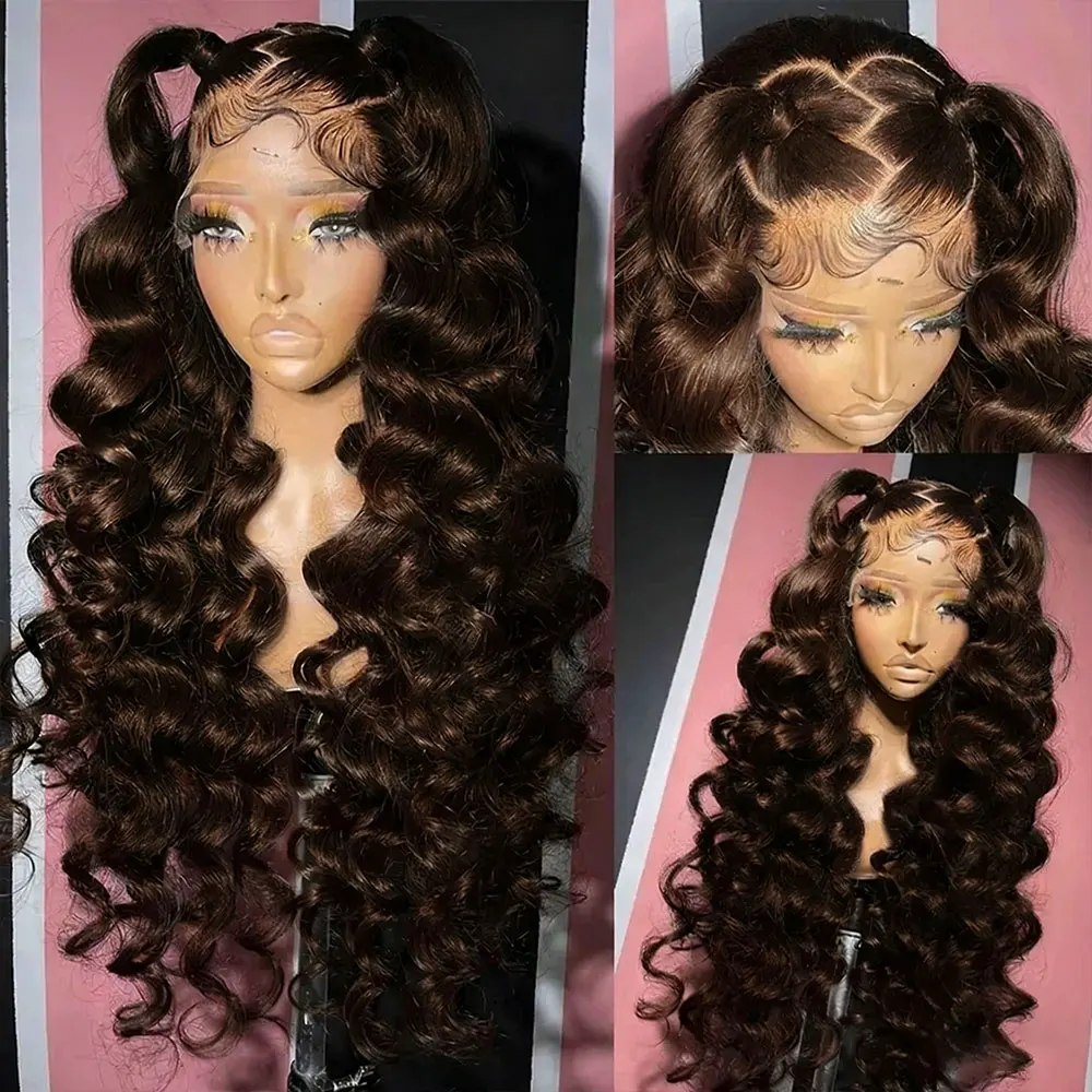 Deep Wave Chocolate Brown Lace Wig