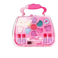 Girls Make Up Box Play House Toy Eye Shadow Little Girl Princess Makeup Cosmetics Handbag Funny Safe Water Soluble Birthday Gift 6