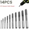 14PCS Machine Reamer Straight Shank Engineering Tools High Speed Steel Plumbing Tool 2/2.5/3/3.5/4/4.5/5/5.5/6/6.5/7/7.5/8/9mm N 2