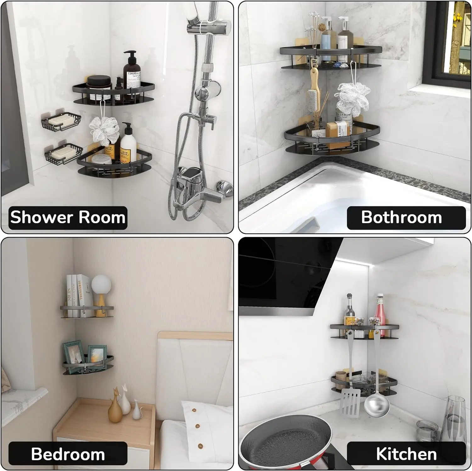 Bathroom Shelves Punch-free Corner Shelf Kitchen Storage Rack Holder Toilet  Organizer Bathroom Accessories полка для ванной - AliExpress