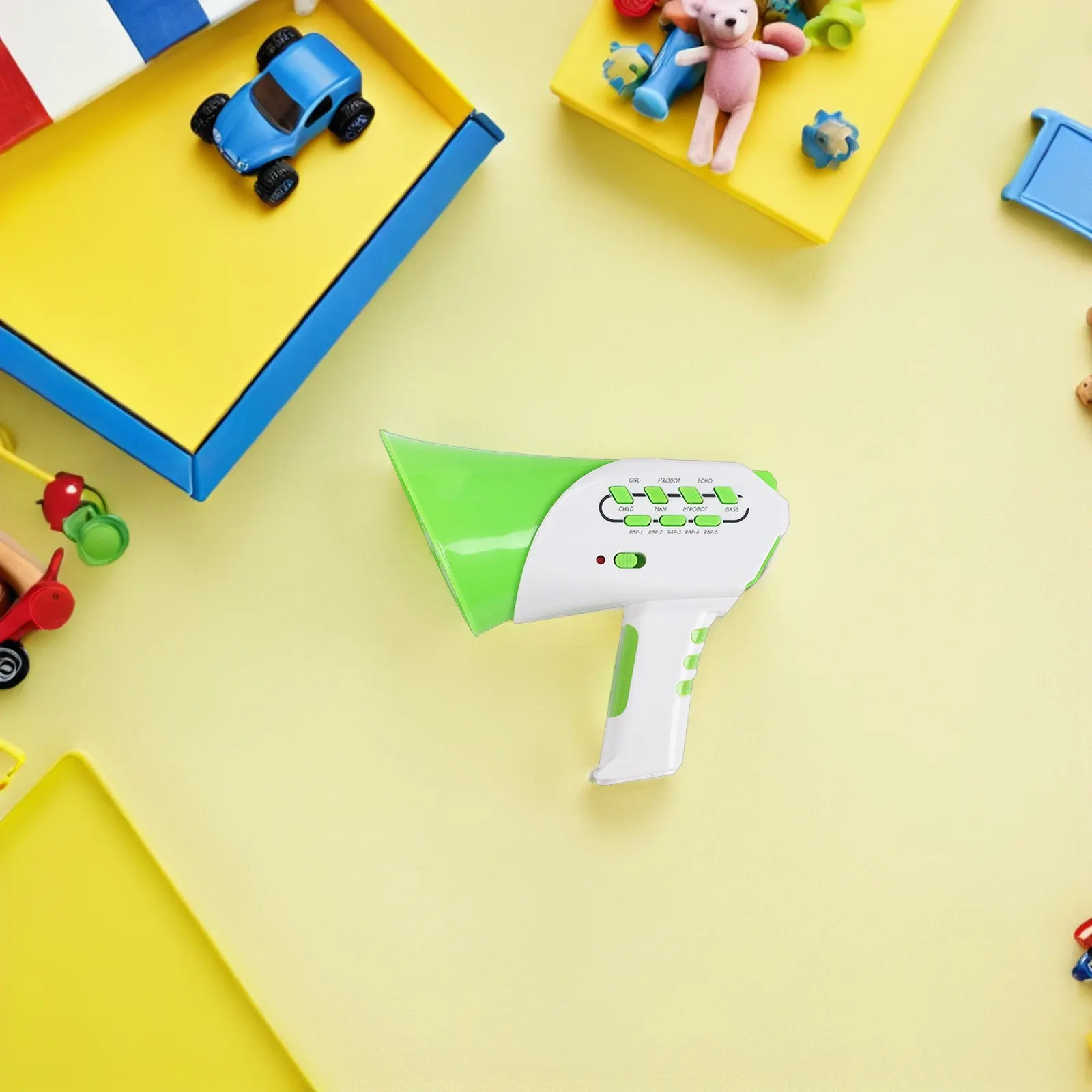 어린이를 위한 음성 변조기 휴대용 메가폰 7가지 사운드 5가지 DIY 리듬 밝은..