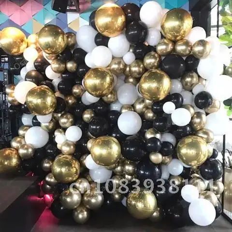 

10 Inch 4D Gold Round Foil Balloons Rose Gold Silver Ballons Birthday Party Decorations Kids Adult Inflatable Air Globos 10pcs