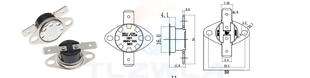 Temperature switch 1PCS normally open KSD301 10A 250V 0-160 degree normally closed bakelite KSD-301 thermostat sensor 50 60 65