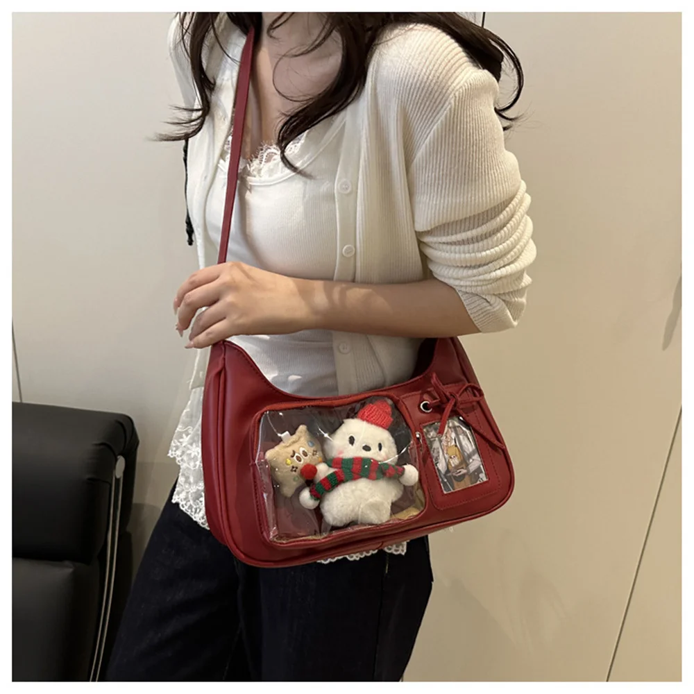 Y2k Transparent Ita Bag Versatile Trendy Doll Bag For Women Casual Purse Lolita Handbag Student Japanese Korean Crossbody Bag