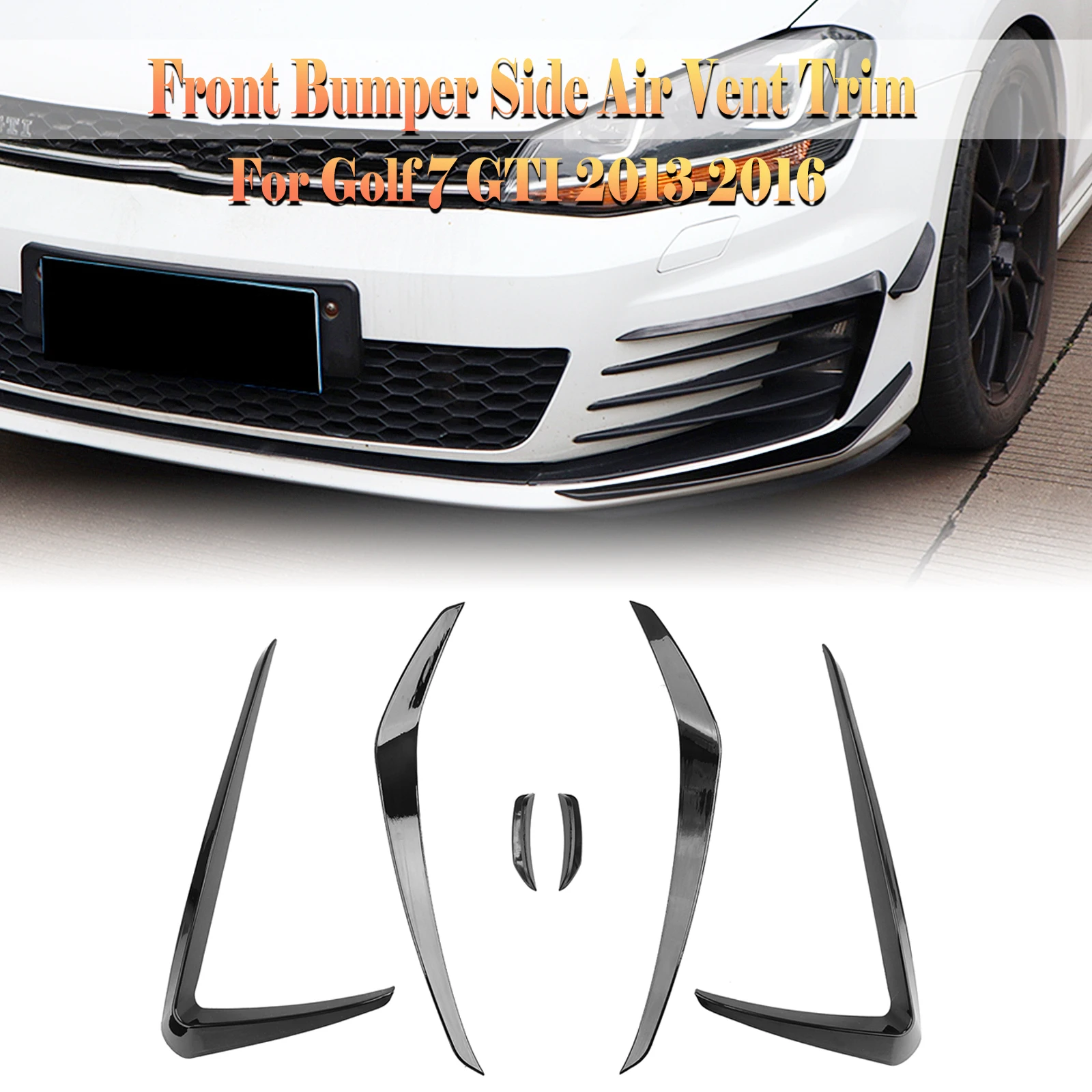 Front Bumper Side Air Vent Trim For Volkswagen VW Golf 7 GTI 2013-2016 Fog Light Intake Frame Grille Splitter Spoiler Lip Canard