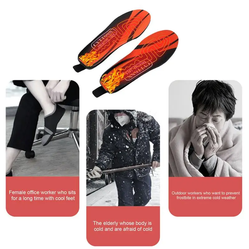 Heated Insoles Rechargeable Remote Controlled Heating Insoles 3-speed Heating Shoes Pads With Remote Control 3900mAh