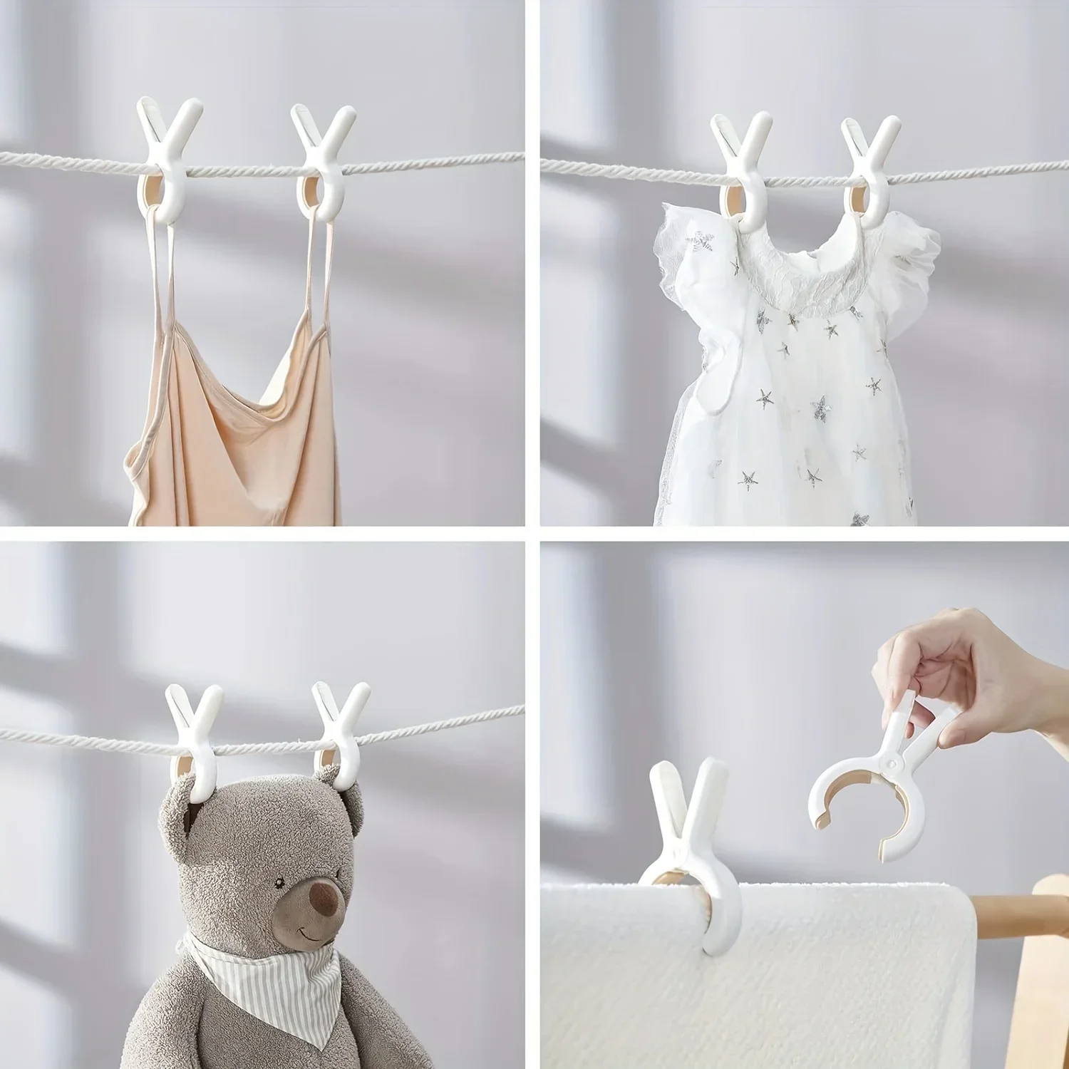 6/12pcs Plastic Clothes Clips Blanket Drying Clips Windproof Clothes Clips Beach Towel Clips Heavy-duty Household Items