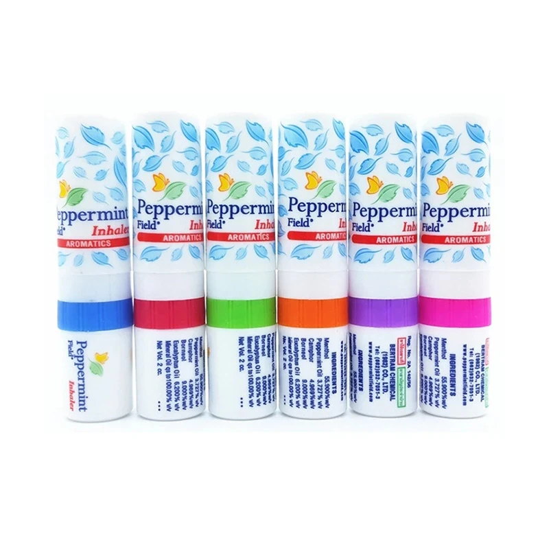 Nasal Inhaler 6Pcs Thailand Nasal Inhaler Prevent Sunstroke Anti-influenza Relieve Motion Sickness Aromatic Peppermint Inhaler Anti-influenza