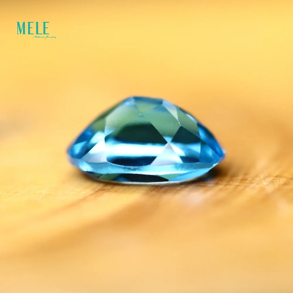 Gemstone Natural Blue Topaz Swiss Blue Crystal 6*8mm/7*9mm/8*10mm Elliptical Bare Stone Face Ring Earrings Matching