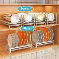 Dish Drain Shelf Stackable Drawer Bowls and Plates Organizer Rack Countertops Drain Shelf Cabinets Sink Cutlery Storage Shelf 1