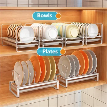 Dish Drain Shelf Stackable Drawer Bowls and Plates Organizer Rack Countertops Drain Shelf Cabinets Sink Cutlery Storage Shelf 1