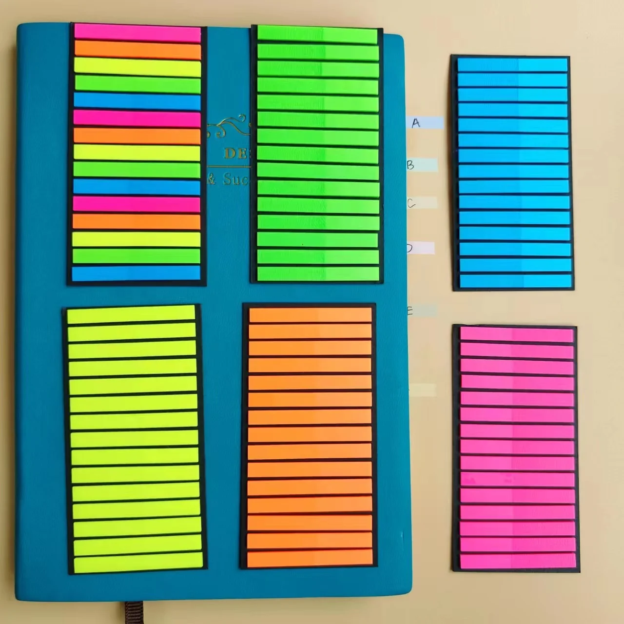 300Pcs Color Index Sticky Notes Ultra-fine Index Label Stickers PET Sticky Notes Highlighter Instead of Transparent Stickers 2