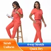 Stretchy Medical Scrubs Uniform Doctor and Nurse Uniform Durable Dental Pediatric Quick-Dry Healthcare Workwear Scrub Set 42109
