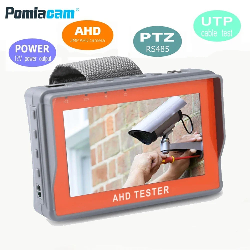 Монитор-тестер IV7A, 4,3 дюйма, HD, AHD, CCTV, 8 Мп, тестирование аналоговой камеры PTZ, UTP, выход 12 В, 1 А
